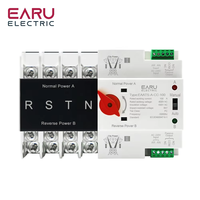 Interrupteur de transfert automatique double alimentation ATS 4P 220V sur rail DIN, sélecteur électrique, alimentation ininterrompue, disjoncteur 125A