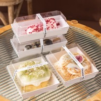 Boîtes à gâteaux en papier kraft avec logo personnalisé, carrées, pratiques pour les collations, boîte d'emballage pour biscuits