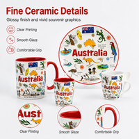 Service de vaisselle souvenir d'Australie personnalisé et écologique tasses et assiettes en céramique avec motif animal cadeau touristique