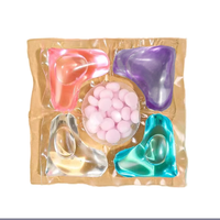 Capsules 5 en 1 Dosettes de lessive Détergent nettoyant jaune pour laver les vêtements Gel Adoucissement acceptable à faible quantité minimale de commande