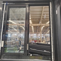 Fenêtre coulissante en aluminium à cadre fin, profilé en aluminium, roulement à billes en acier inoxydable