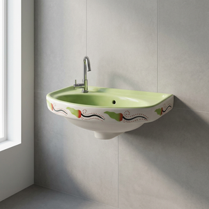 Full Ceramic Rectangular Wall Hung Wash Basin Hospital Bathroom Hand Wash Sink for Commercial Projects Wholesale - Product Image 3