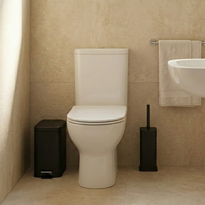 Set Bagno con Portascopino WC in Ferro da 5L con Pedale e Cestino Rifiuti a Pedale - Product Image 3