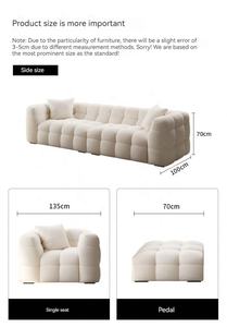 Canapé Sectionnel de Salon GEDO Style Guimauve en Tissu Laine <span class=keywords><strong>d</strong></span>'<span class=keywords><strong>Agneau</strong></span> 2026 pour Petits Espaces - Product Image 4