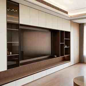 Meuble <span class=keywords><strong>TV</strong></span> modulaire minimaliste avec aménagement personnalisable, montage facile, ensemble de meubles muraux pour <span class=keywords><strong>TV</strong></span>, solution de rangement multimédia pour salon - Product Image 4