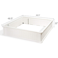 Usine directe moderne Texture bois Style HDPE 4 FT carré jardinière pour extérieur légume fleur herbe plantation