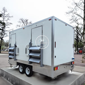 Moderno Remolque de Baño Portátil de Lujo con 2 Cabinas para Eventos al Aire Libre, Inodoro Móvil para Campamentos - Product Image 1