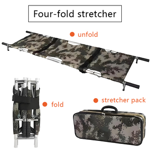 Brancard pliable portable avec cadre en acier inoxydable, tissu Oxford, poignée en caoutchouc antidérapante et sacs de rangement pour <span class=keywords><strong>ambulance</strong></span> d'urgence - Product Image 5