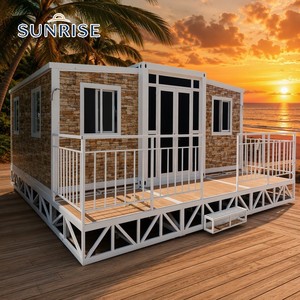 บ้านคอนเทนเนอร์แบบขยายได้ SUNRISE ขนาด 20 ฟุต 40 ฟุต บ้านคอนเทนเนอร์พับได้ 2 ห้องนอน 3 ห้องนอน - Product Image 1