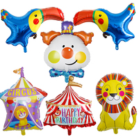 Globos de Aluminio con Forma de Cabeza de Animal de Dibujos Animados, Serie de Animales Especiales, Mono, León, Cebra, Cerdo, Zorro, Oso, Decoraciones para Fiestas de Cumpleaños Infantiles