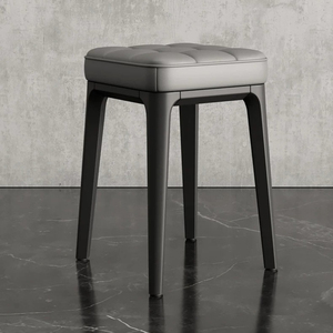 Sgabello impilabile in <span class=keywords><strong>plastica</strong></span> con seduta imbottita, sgabello quadrato trapuntato per <span class=keywords><strong>cucina</strong></span>, sala da pranzo, soggiorno - Product Image 2
