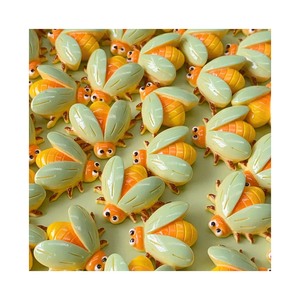 Lindo 30mm DIY resina artesanías pegatinas 100 piezas miniatura hecho a mano insecto mariposa libélula encantos - Product Image 2