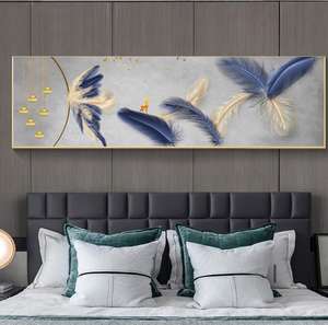 Pintura de cristal barata para pared de habitación, diseño abstracto fácil, arte de plumas, pinturas decorativas - Product Image 2