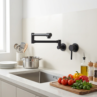 Robinet de cuisine en laiton noir mat de haute qualité, fabriqué en Chine, avec douchette extractible réglable