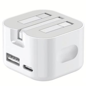 Qc3.0 Charger Pd 20w Charger Uk <b>Plug</b> Dual Usb <b>Type</b> <b>c</b> Phone Charger Portable Travel Wall Power <b>Adapter</b> - Product Image 1