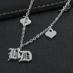 Geen Vervagende Op Maat Gemaakte Roestvrijstalen Gepersonaliseerde Ontwerp Uitgesneden Sieraden Halsbanden Ketting Zilver Goud Naam 3d Ketting Hanger