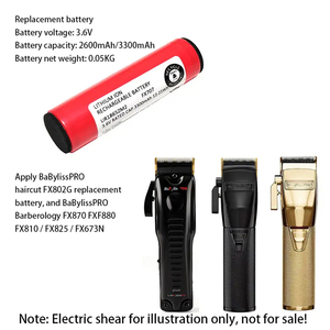 Batería de accesorio de repuesto de alta capacidad adecuada para <span class=keywords><strong>Babyliss</strong></span> All Electric Clippers and <span class=keywords><strong>Trimmer</strong></span> 2600 Mah 3400 Mah - Product Image 3