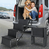 Rampe pliable pour chien robuste de 110 lb, surface antidérapante et imperméable, escalier réglable pour animaux de compagnie pour SUV, camion, voiture, utilisation en voyage