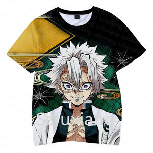T-shirt da uomo all'ingrosso cartone animato <span class=keywords><strong>anime</strong></span> demone <span class=keywords><strong>Slayer</strong></span> design per adulti bambini 3D digitale stampato girocollo manica corta T-shirt in Mesh - Product Image 5