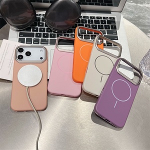 เคสโทรศัพท์แม่เหล็กแบบวงแหวนบาง สีพื้น สำหรับ iPhone 11 12 13 14 15 16 17 Pro Max 17Air ป้องกันการตกกระแทก - Product Image 2