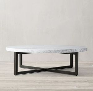 Meubles de salon en gros, table basse ronde moderne en marbre avec base en acier inoxydable - Product Image 5
