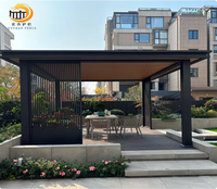 Fábrica profesional personalizada cuatro estaciones pérgola de aluminio Gazebo y pabellón persianas eléctricas y toldos de jardín