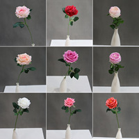 Rose artificielle en gros, toucher humide et réaliste, tige unique, pour mariage, décoration maison et fête