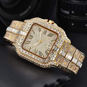 Luxuriöse Mechanische Uhren für Damen und Herren Quadratisches Glasgehäuse Edelstahlarmband Trendiges Designer-Luxus Hip-Hop-Stil für Geschäftsleute - Product Image 6