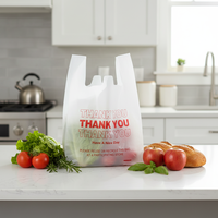Sacs en plastique en forme de T personnalisés OEM pour t-shirts de remerciement, vente en gros, pour fruits, légumes, commerce de détail, supermarché