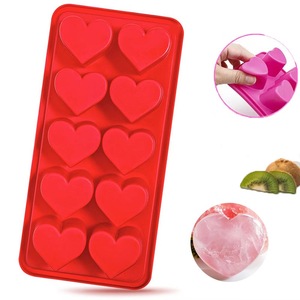 Molde de cubitos de hielo de silicona de grado alimenticio en forma de corazón hecho a mano DIY de 10 cavidades, fabricante de moldes de jabón para velas de Chocolate - Product Image 3