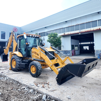 Backhoe Loader Hidrolik Pengangkat 4x4 dengan Logo Kustom, untuk Pertanian dan Multiguna