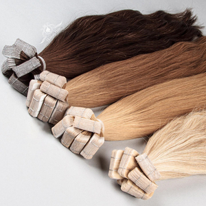 Herrera Real 100% European Hair Fusion 100human Straight Wavy Virgin Plus Ombre Golden Brown Tape nelle estensioni dei <span class=keywords><strong>capelli</strong></span> umani di Remy - Product Image 3
