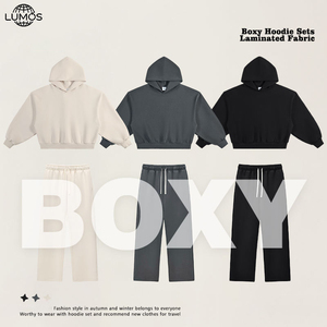 Conjunto de 2 Piezas de Sudadera con Capucha sin Bolsillos de Marca Propia, Estampado Personalizado, Conjunto Deportivo <span class=keywords><strong>para</strong></span> Hombre, Sudadera Holgada y <span class=keywords><strong>Pantalones</strong></span> - Product Image 2