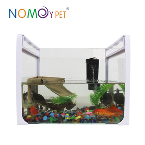 NOMOY HUISDIER 5 Gallon Transparant Glas Schildpad Tank Mini Desktop <span class=keywords><strong>Aquarium</strong></span> met Handvatten NX-13 M - Product Image 3