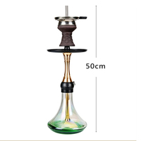 Chicha en acier inoxydable de taille moyenne de luxe de 50 cm, fumée fraîche, ensemble complet
