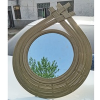 Miroir en bambou décoratif jaune écologique coloré pour le Nouvel An, vente en gros OEM