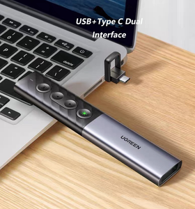 Wiederauf ladbarer Ugreen Laser <span class=keywords><strong>Pointer</strong></span> <span class=keywords><strong>Presentation</strong></span> Clicker für PowerPoint-Präsentationen Remote USB C <span class=keywords><strong>Wireless</strong></span> Presenter-Geräte - Product Image 2