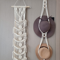 Décoration bohème personnalisée fait à la main porte-chapeau articles de maison tapisserie macramé tenture murale