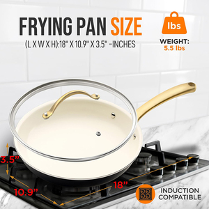Modern Non-Stick Ceramic Coated Aluminum Frying <b>Pan</b> with Stainless Steel Handle Induction Ready Cookware for Home Cooking - Product Image 3