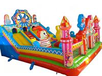 Château gonflable de haute qualité en PVC durable, certifié CE, avec toboggan, blocs de construction gonflables portables pour les fêtes d'enfants