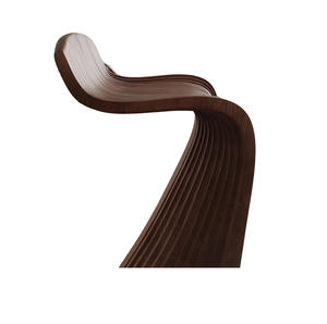 Tabouret de bar en bois massif incurvé A00 avec un design moderne pour la maison, le bureau, l'entrepôt, le bar/caf/restaurant - Product Image 2