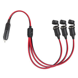 12V elektrik siyah kırmızı spt-2 erkek araba çakmak kadın soket 3 yolları splitter kablosu - Product Image 1
