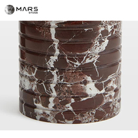 Rosso Levanto Seau à glace en marbre Refroidisseurs Seau à glace artisanal de haute qualité Usine Vente directe Glacière en marbre Refroidisseur de vin