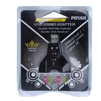 Double Carte Son Virtuelle 7.1 Créatif Canal USB Adaptateur Double Microphone et Écouteurs 7.1 Carte Son Audio