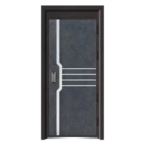 Potongan Laser Logam Dekoratif Mewah Aman Eksterior Besar Pintu Baja Tahan Karat untuk Rumah Pintu Masuk Morden Depan