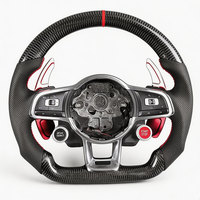 Volant sport 3 branches FEIXIANG amélioré en fibre de carbone et cuir pour Volkswagen Golf 7.5 GTI MK7 Polo GTS GTD GTE R Passat CC R-Line