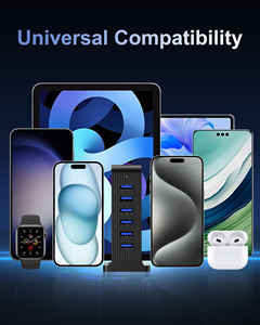 6 Port USB Desktop <strong>Charger</strong> Fast Charge Feature PD EU US Plug Charging Tower Station for <strong>Multi</strong>-Device Office Home Use - Product Image 3