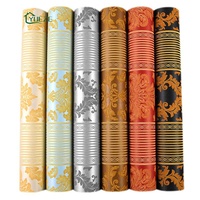 Papel Tapiz Decorativo para el Hogar, Estilo Damasco Europeo con Rayas Verticales en 3D, No Tejido, Lujoso, para Dormitorio, Sala de Estar