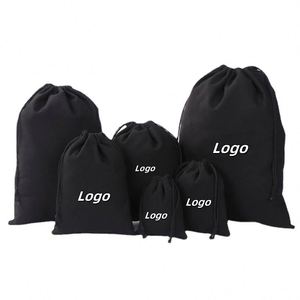 Wholesale Custom Cotton Linen Recyclable <b>Drawstring</b> Shopping <b>Bags</b> with Rope Handle Custom Logo for Jewelry Pouches Shoes Gifts - Product Image 1