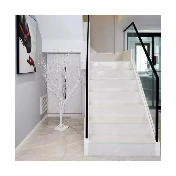 Straight Staircase Competitive Stairway Handrail Floating Stairs Treads Marble Fast Deliverymarble Stone Balusters